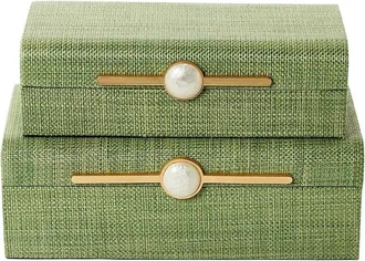 Tozai Home Home Monaco Faux Seagrass Set Of 2 Nested Decorative Boxes