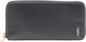 Saint Laurent Pre-owned Wallets, female, Black, Size: ONE SIZE Pre-owned Long wallet (bi-fold)