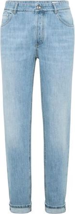 Brunello Cucinelli Lightweight denim trousers in Light Denim at Nordstrom, Size 52 It