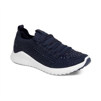 Aetrex Womens Carly Arch Support Sneakers In Navy Sparkle