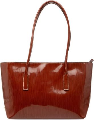 Prada Pre-owned Prada Textured Patent St Grana Paglia Tote Ladies GBAP2MYL6WYB8HEX