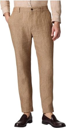 Brooks Brothers Linnen broek - Heren - Nette broeken - Bruin - W38 - Linnen - Broeken