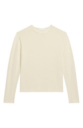 Helmut Lang Long Sleeve Textured T-Shirt in Ivory at Nordstrom, Size X-Large