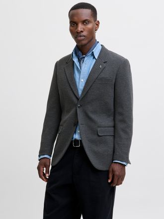Jack & Jones Sakko JACK & JONES JPRMARTIN LEEDS JERSEY BLAZER HR02 SN, Herren, Gr. 56, grau (dunkelgrau fit:slim fit), Web, Obermaterial: 84% Polyester, 14% Baumwo