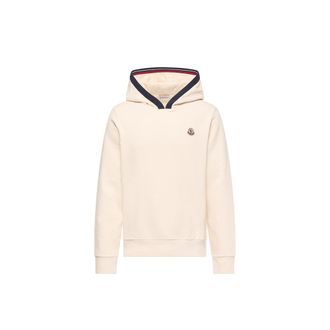 Moncler Moncler Brushed Cotton Logo Hoodie, Men, Beige, Size: 3xl