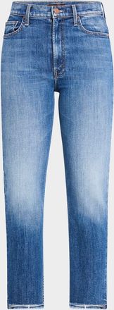 Mother The High-Waist Rider Ankle Step Fray Jeans