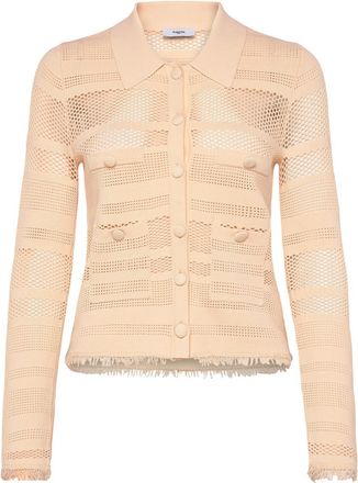 Suncoo Womens Gaelisi Open Weave Cardigan In Creme