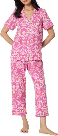 Bedhead Pajamas Print Stretch Organic Cotton Crop Pajamas in Luxe Leopard at Nordstrom, Size X-Large