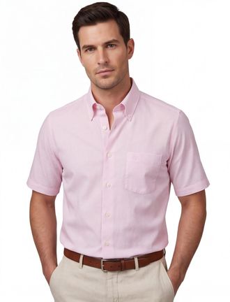 Led&ucirc;b Ledub Modern Fit overhemd roze structuur