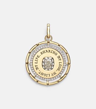 Foundrae True Love Lovestruck Commitment Large 18kt gold pendant with diamonds