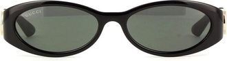 Gucci GG1660S004 Oval-Frame Sunglasses - Black