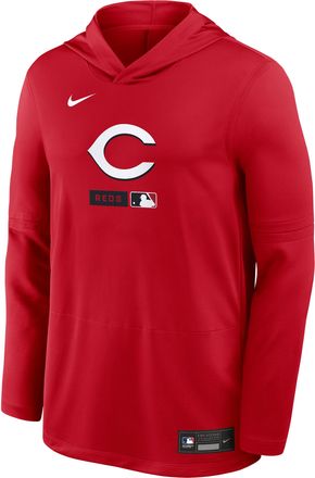 Nike Cincinnati Reds Authentic Collection Nike Mens Dri-FIT MLB Long-Sleeve Hooded Top in Red | 03B962QRED-S9Q