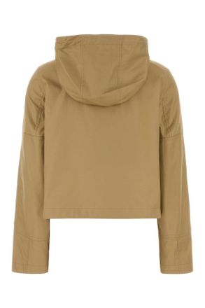 Burberry Womens Beige Gabardine Jacket Flaxsilver Giacche E Gilet