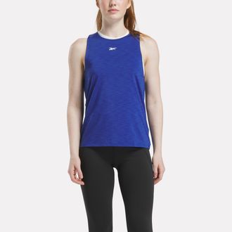Reebok Tanktop REEBOK RBK-CHILL ATHLETIC TANK, Damen, Gr. XL, blau (boundless bl), Obermaterial: 85% Polyester, 15% Elasthan, Tops Tanktop