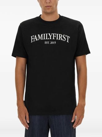 Family Fir$t Milano T-shirt met logo - Zwart