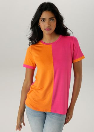 Aniston T-Shirt mit trend- und farbstarken Colorblock