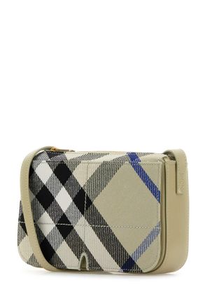 Burberry Womens Embroidered Canvas Snip Crossbody Bag Lichen Borse A Tracolla