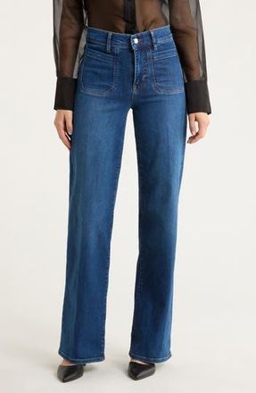 Frame Denim Le Slim Palazzo Long Modernist Pocket Wide Leg Jeans in Savior at Nordstrom Rack, Size 29