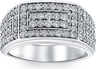 Pompeii3 2Ct Diamond Mens Ring in 10k White or Yellow Gold
