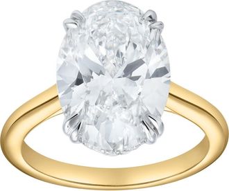 LuvMyJewelry Evania 14K Gold Oval Cathedral Lab Grown Diamond Hidden Halo Engagement Ring - 5.15 Cts in 14K Yellow Gold at Nordstrom, Size 6.5