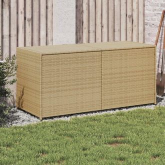 vidaXL Contenitore da Giardino Beige Misto 283L in Polyrattan vidaXL