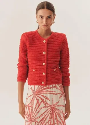 Exquise Joanna Essential Lightweight Knit Cardigan in Red at Nordstrom, Size Small