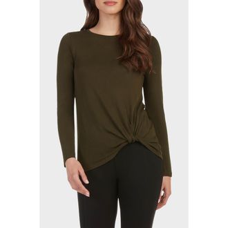 Matty M Ada Front Twist Long Sleeve Top in Moss at Nordstrom Rack, Size X-Small