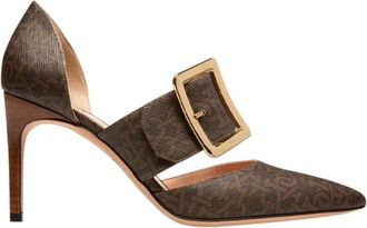 Bally Jessye 85 Buckle Monogram Pumps, Brand Size 36.5 ( US Size 6 )