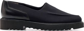 Paul Green Womens Rosa Leather Lug Sole Loafer In Black