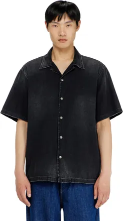 Diesel Denim short-sleeve shirt - Denim Shirts - Man - Black