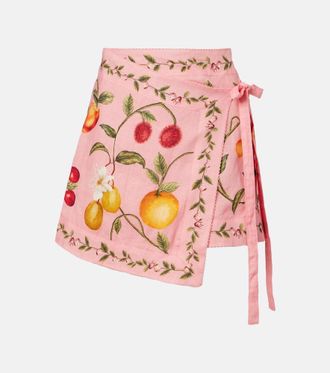 Agua Bendita Luna printed linen beach cover-up