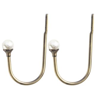 OEM Barra De Cortina Con Cuentas, Gancho De Pared Europeo - Bronce Verde