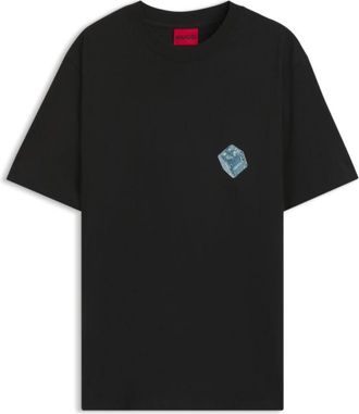 HUGO BOSS Cotton-jersey T-shirt with printed artwork