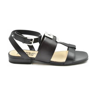 Sergio Rossi Schoenen, Dames, Zwart, 36 EU, Elegante zomerse platte sandalen
