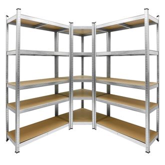 ECD Germany Estanter&iacute;a de esquina taller 5 niveles almacenaje de trabajo carga