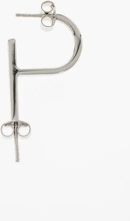 D'Heygere P-Shaped Silver Single Earrings size Unica