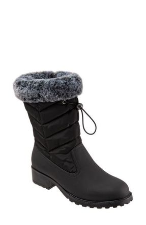 Trotters Bryce Faux Fur Trim Winter Boot in Black at Nordstrom, Size 10.5