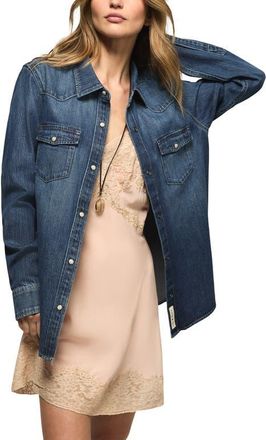 Lucky Brand Western Denim Shirt in Night Dream Wash at Nordstrom, Size X-Small