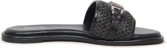 Michael Kors Raffia Ember Slide Sandalen - Dames - Sandalen - Zwart - 36 1/2 EU - Schoenen