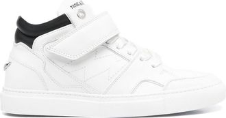 Zadig&Voltaire logo-print touch-strap sneakers - women - Calf Leather/Calf Leather/Rubber - 40 - White