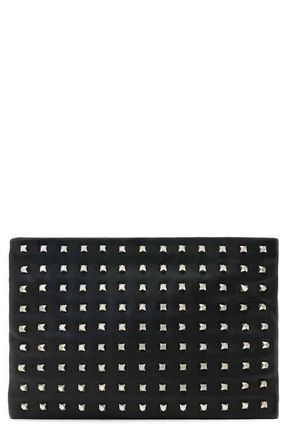 AllSaints Bettina Studded Leather Clutch in Black at Nordstrom
