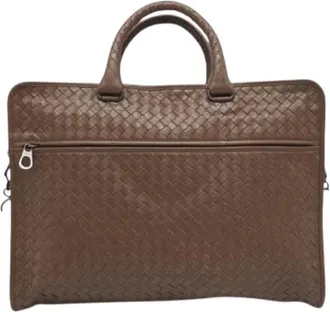 Bottega Veneta Pre-owned Handbags, male, Brown, Size: ONE SIZE Pre-owned Fabric handbags