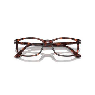 Persol 0po3189v Tortoiseshell Acetate Rectangular Eyeglasses with Silver Accents