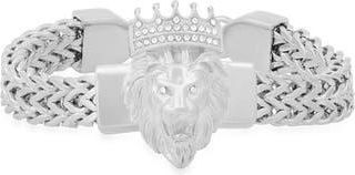 Steeltime Mens Stainless Steel Lion Head Bracelet in Metallic at Nordstrom Rack
