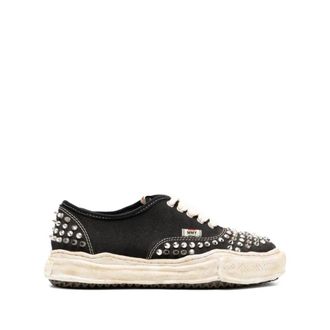 Miharayasuhiro Sneakers, male, Black, Size: 12 US Studded Canvas Low-Top Sneakers
