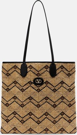 Valentino Garavani VLogo N/S Medium raffia tote bag