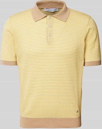 Manuel Ritz Poloshirt mit kurzer Knopfleiste in Hellgelb, Gr&ouml;&szlig;e XXL