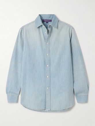 Ralph Lauren Collection Camicia In Chambray Di Cotone Adrien - Blu