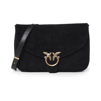 Pinko Pinko - Su&egrave;de crossbody tas - Dames - Tassen - Zwart - Maat: ONE Size Su&egrave;de