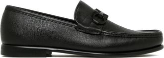 Ferragamo Zwarte Gancini Ornament Loafers - Heren - Loafers - Zwart - 39 1/2 EU - Leer - Schoenen